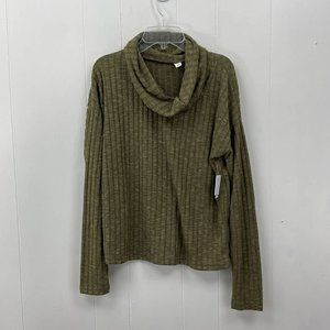 BP Nordstrom Womens Sweater Medium Green Ribbed Long Sleeve Cowl Neck New